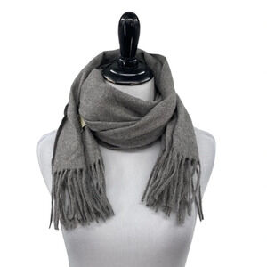 Underson Registered Est 2019 100% Cashmere Scarf One‎ Size Gray Rectangle Fringe